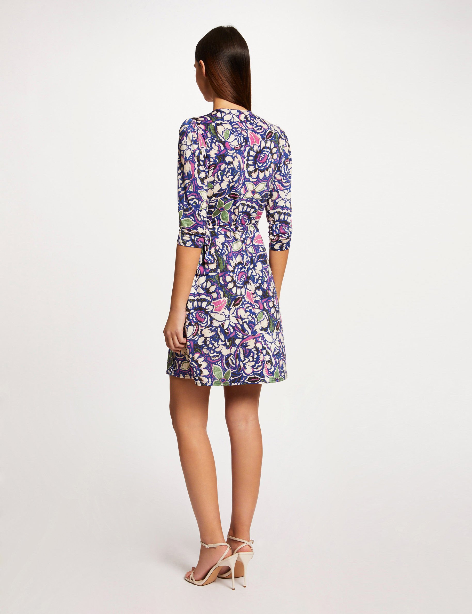 Robe portefeuille imprimé végétal multico femme - multico