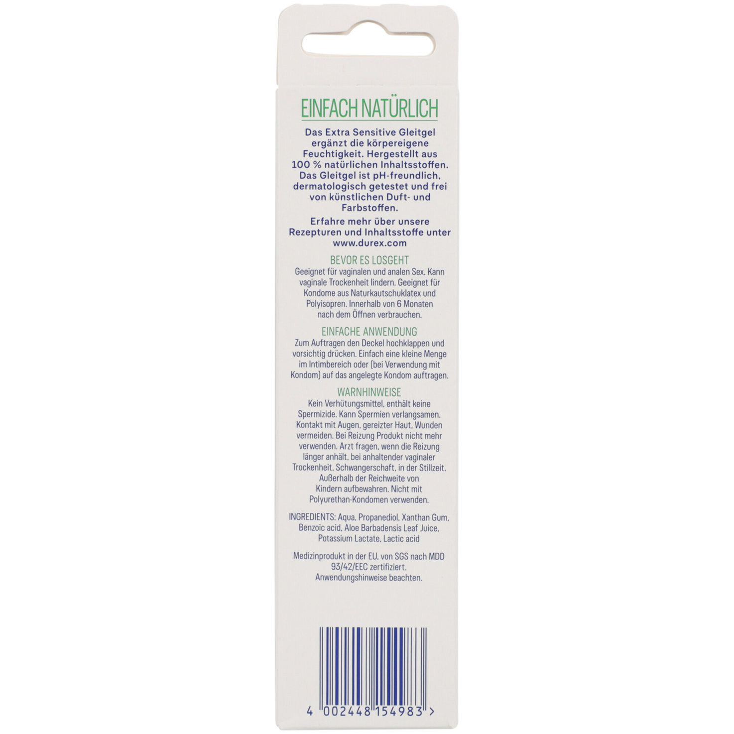 Durex Naturals Extra Sensitiv Gleitgel – 100 ml
