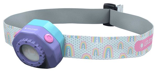 Lampe Frontale LED pour enfant KIDLED4R motif Arc en ciel | Version Rechargeable | 40 Lumens | 18h d'autonomie | 9m de distance d'éclairage | LEDLENSER