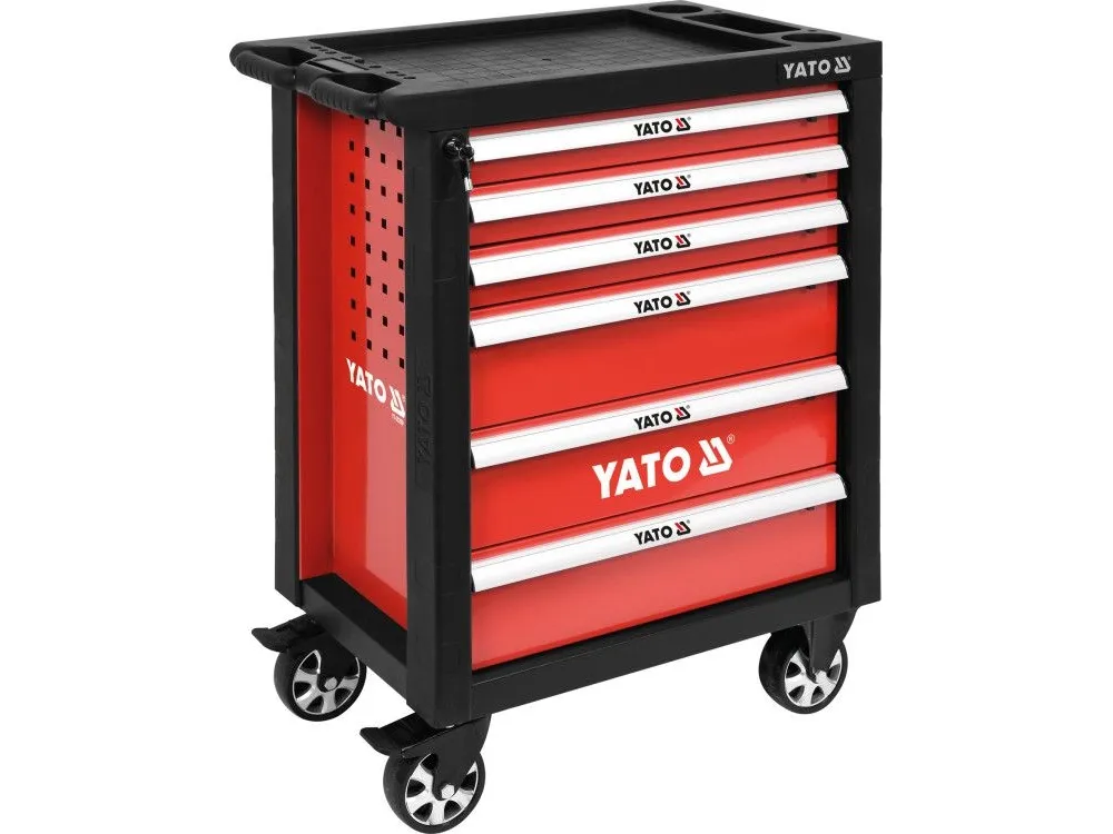 Yato YT-55299, Stål, Sort, Rød, 6 skuffe(r), Kugleleje teleskopspindel, 25 kg, 35 kg