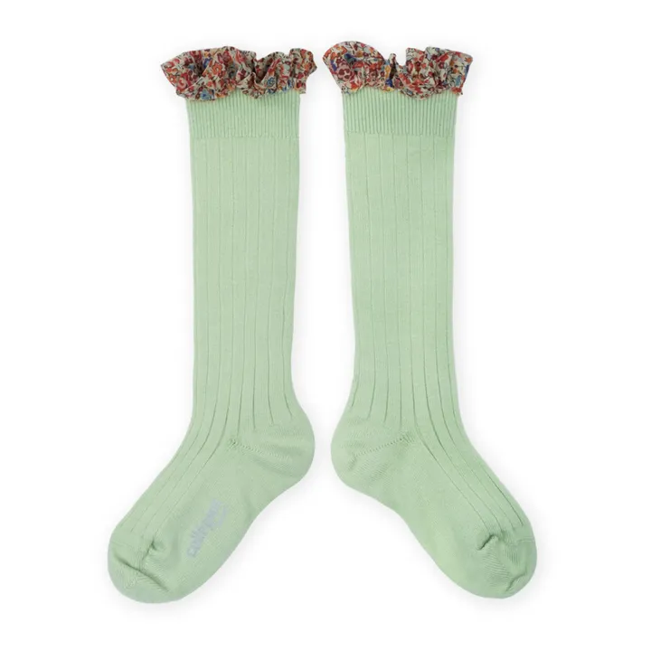 Collégien Chaussettes Elisabeth | Vert amande