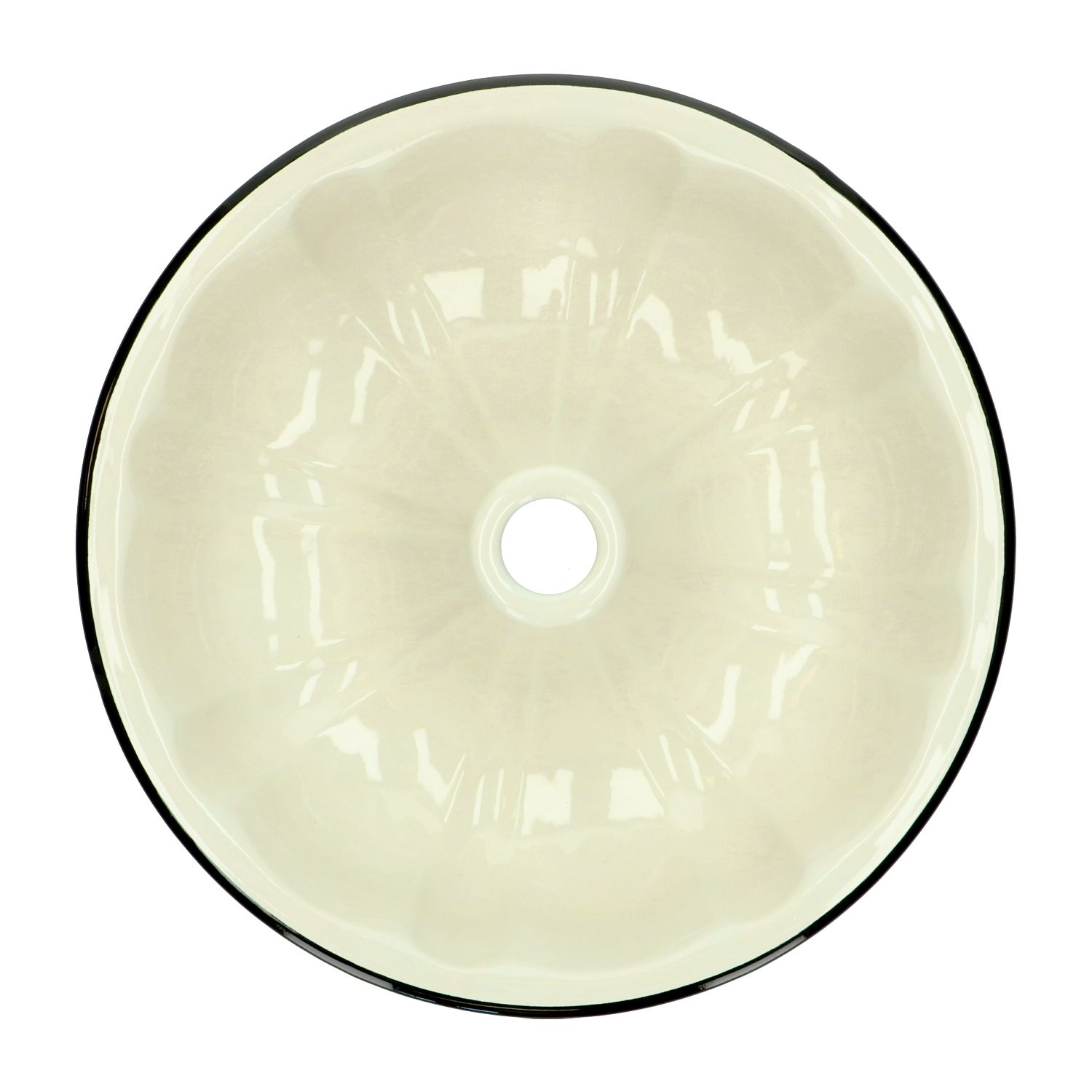 Tulbandvorm, emaille, zwart/wit, Ø 25 cm
