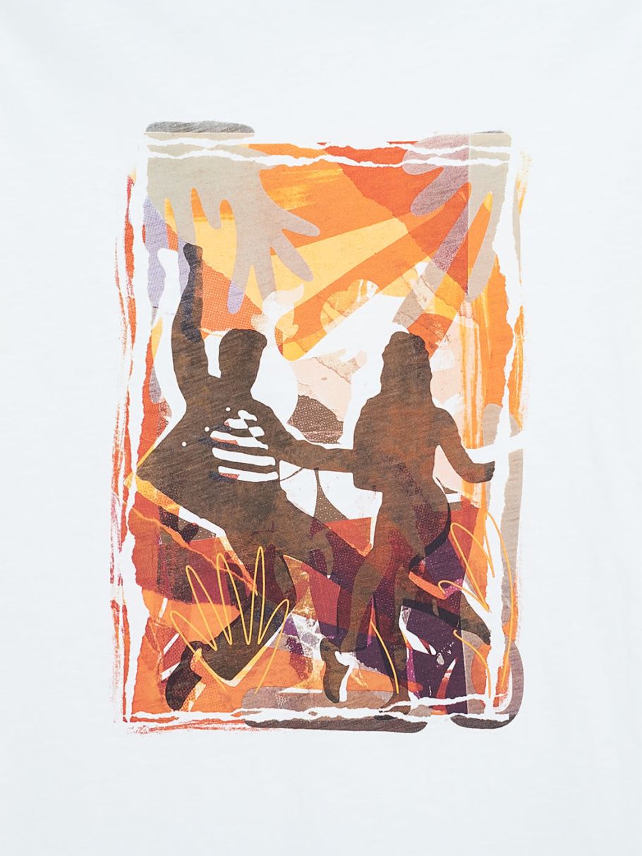 Tee-shirt col rond à motif devant