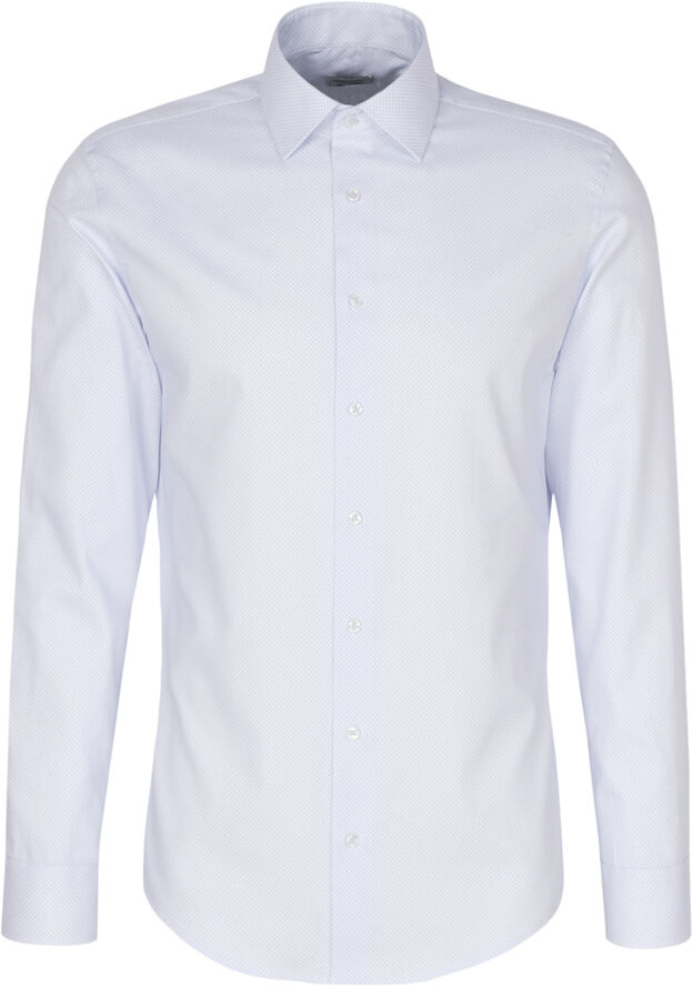 Seidensticker Business Shirt Slim Long sleeve Kent-Collar Print Blue