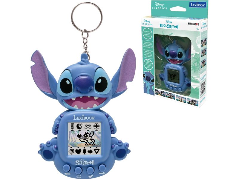 Lexibook Tamagotchi Disney Stitch My Best-E Blau Spielkonsole mit LCD-Bildschirm und 3 exklusiven Stitch-Spielen