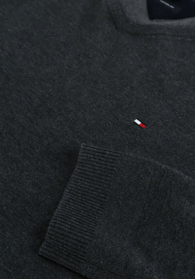 TOMMY HILFIGER grijze tommy hilfiger trui core cotton-silk vneck