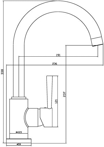 SCHÜTTE Cornwall 79161 Robinet de cuisine pivotant à 360 ° avec mitigeur monocommande Blanc : Bricolage