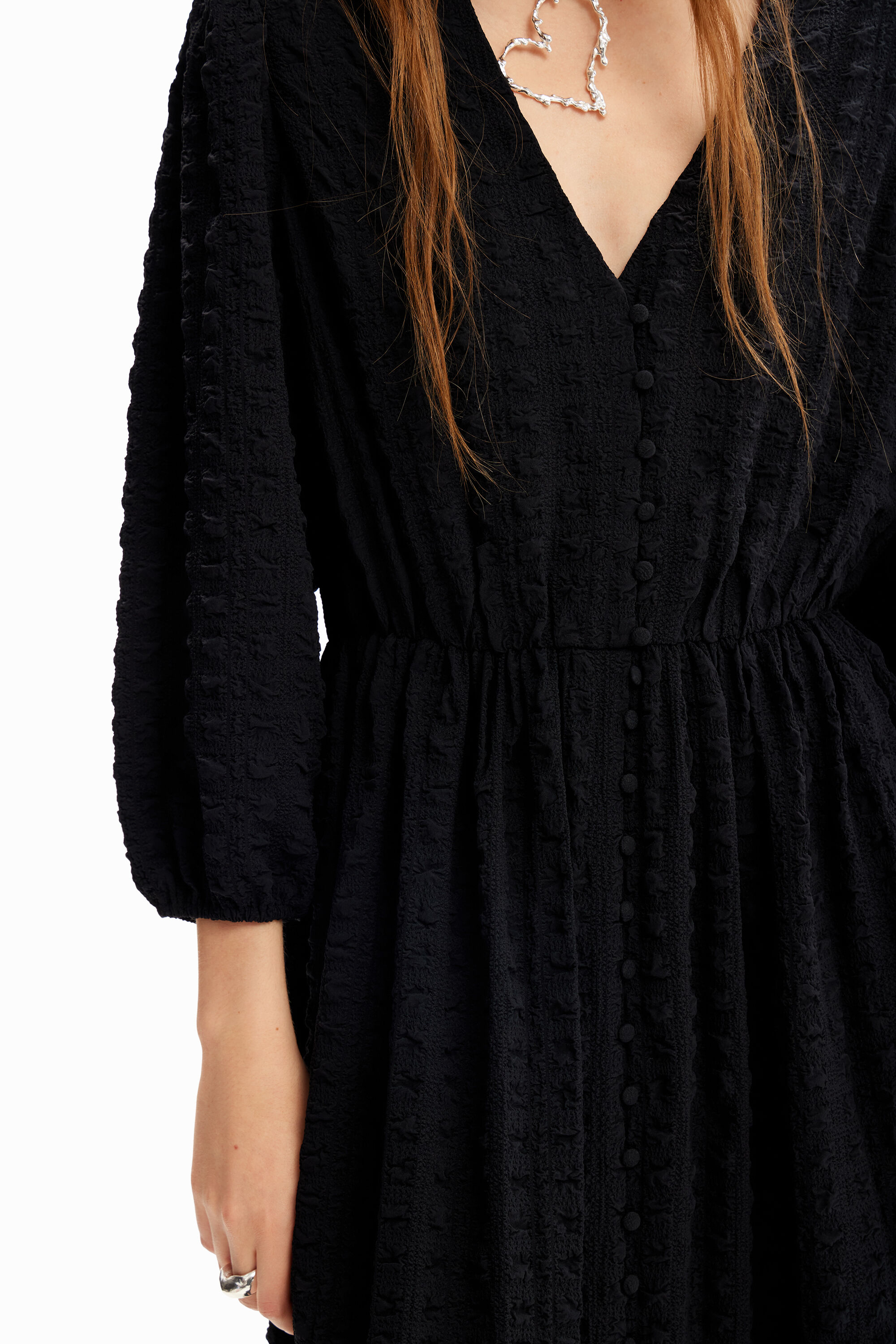 Vestido longo texturizado
