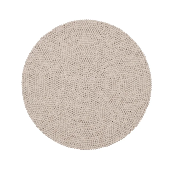 myfelt - Béla Filzkugelteppich Ø 140 cm, beige meliert