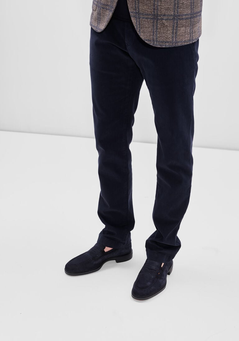 donkerblauwe jacob cohen chino pantalone slim fit bobby