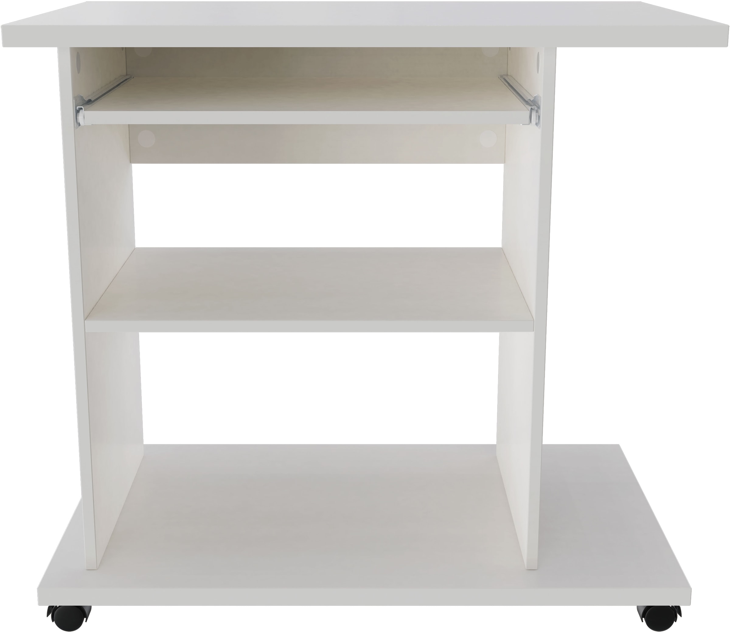 INOSIGN Computertisch »LOKVE, Laptoptisch, Schreibtisch,« rollbar, Tastaturauszug, Towerfach, Druckerfach, Höhe 75 cm