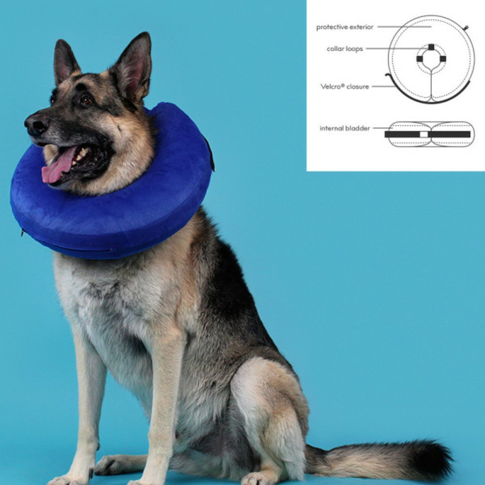 Collier de récupération pour chiens kong cloud bleu gonflable (33-46 cm)