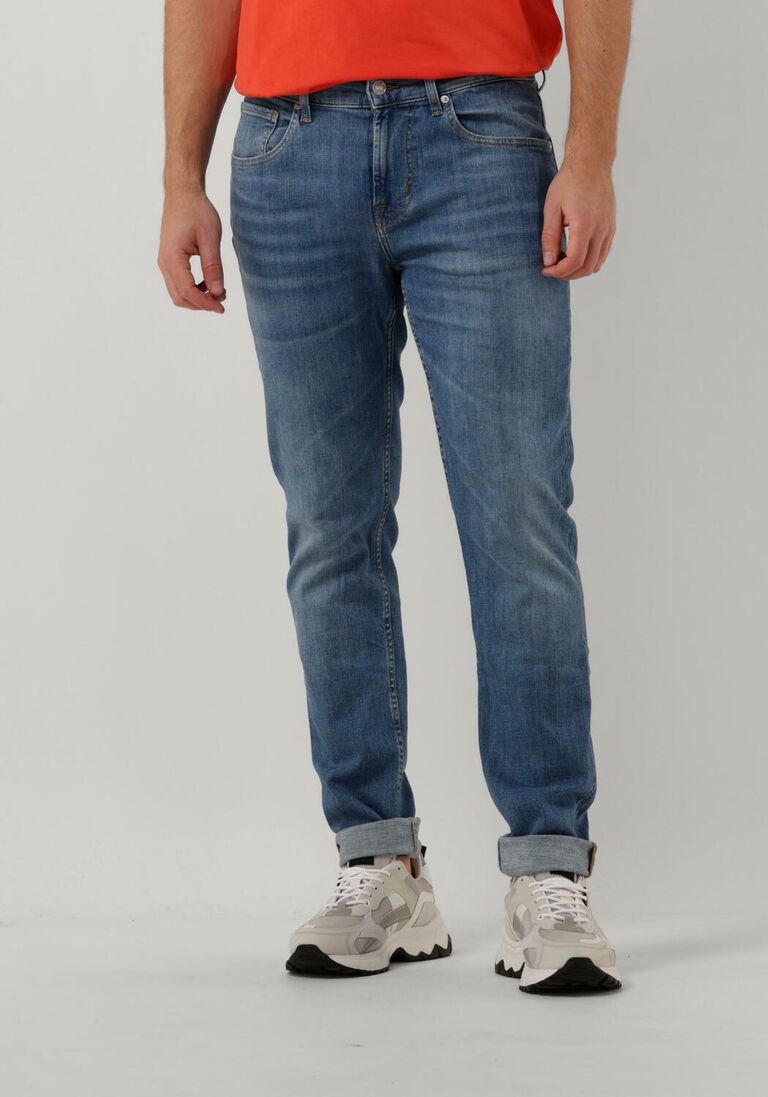 7 FOR ALL MANKIND blauwe 7 for all mankind slim fit jeans slimmy tapered stretch tek nomad