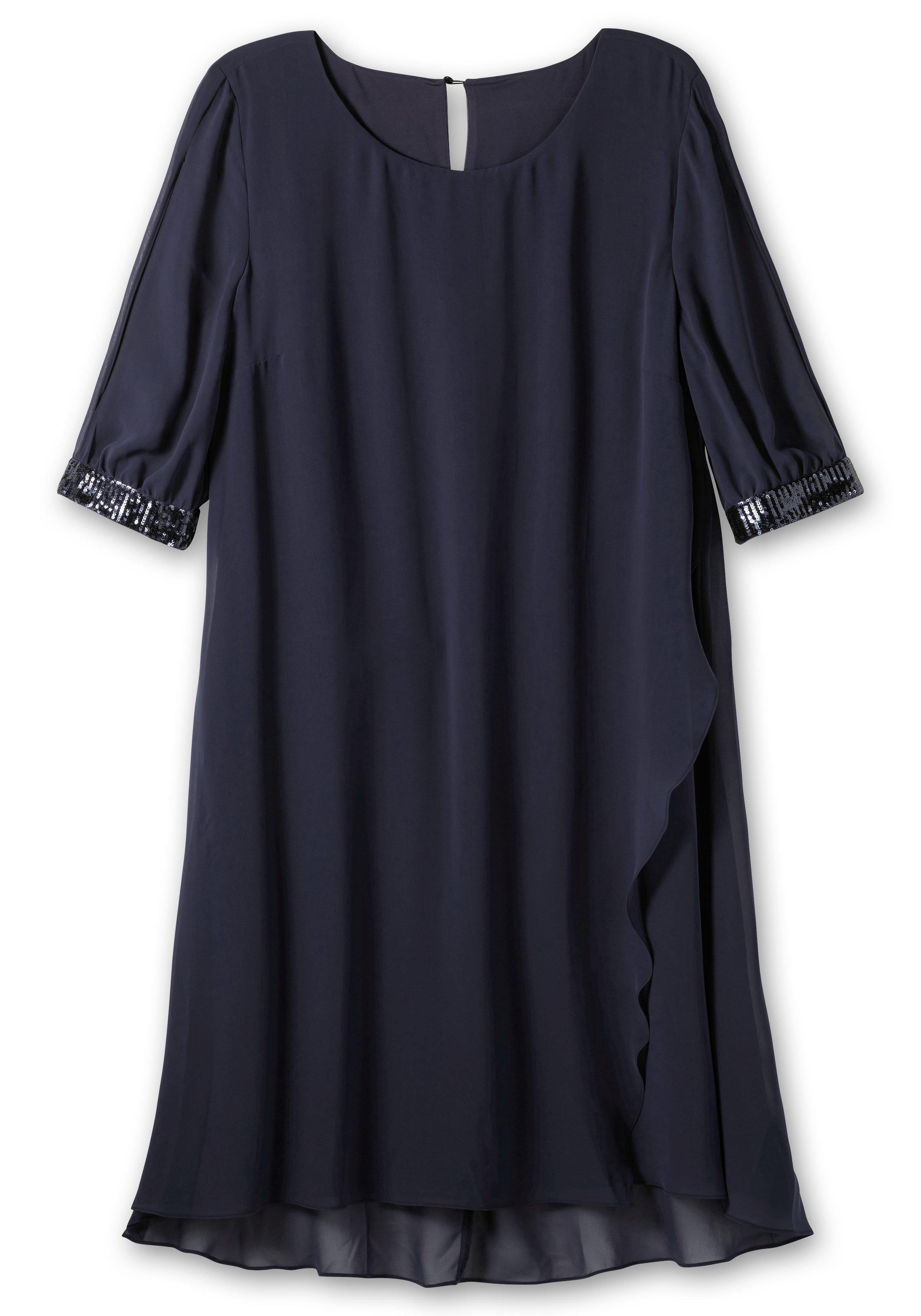 Abendkleid aus Georgette, mit geschlitztem Ärmel