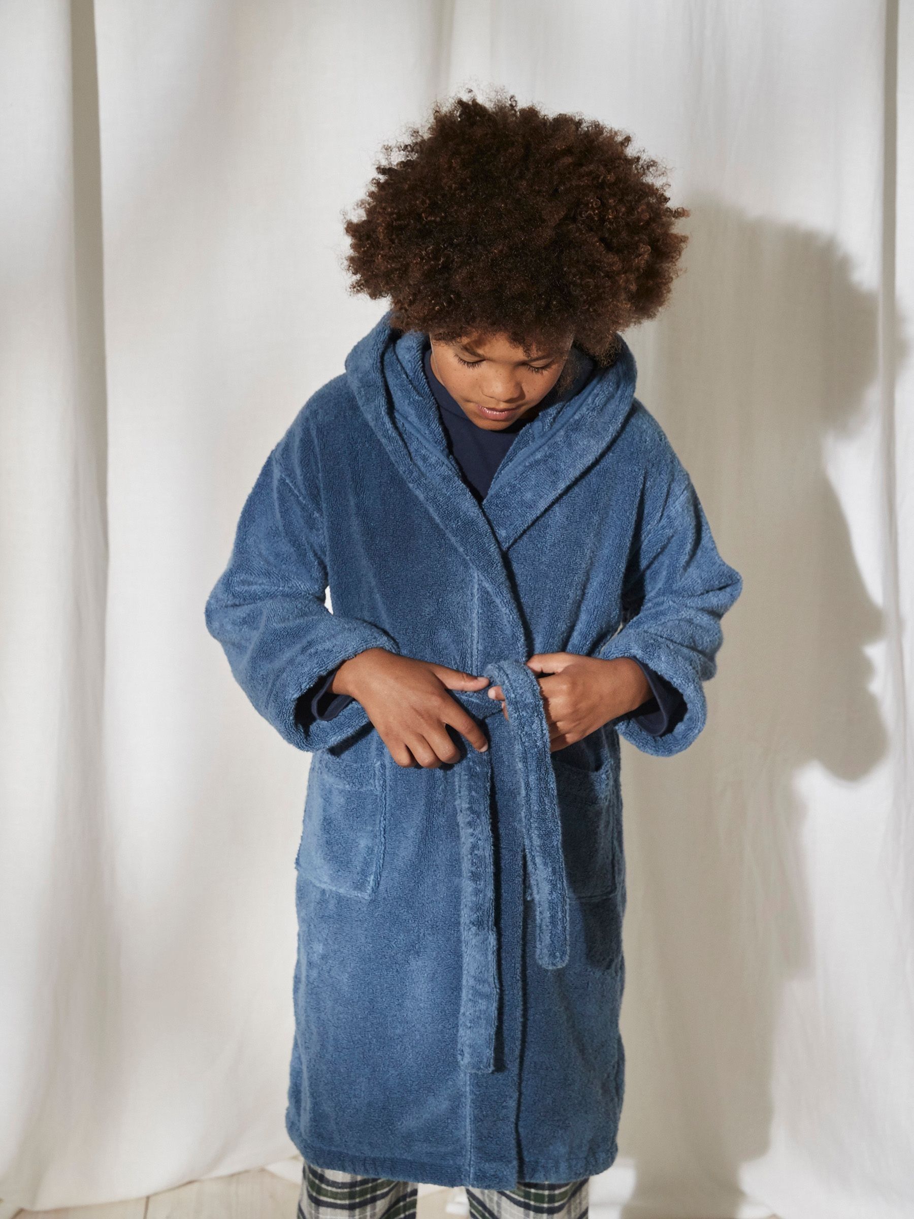 Blauw - The White Company 100% katoenen kamerjas
