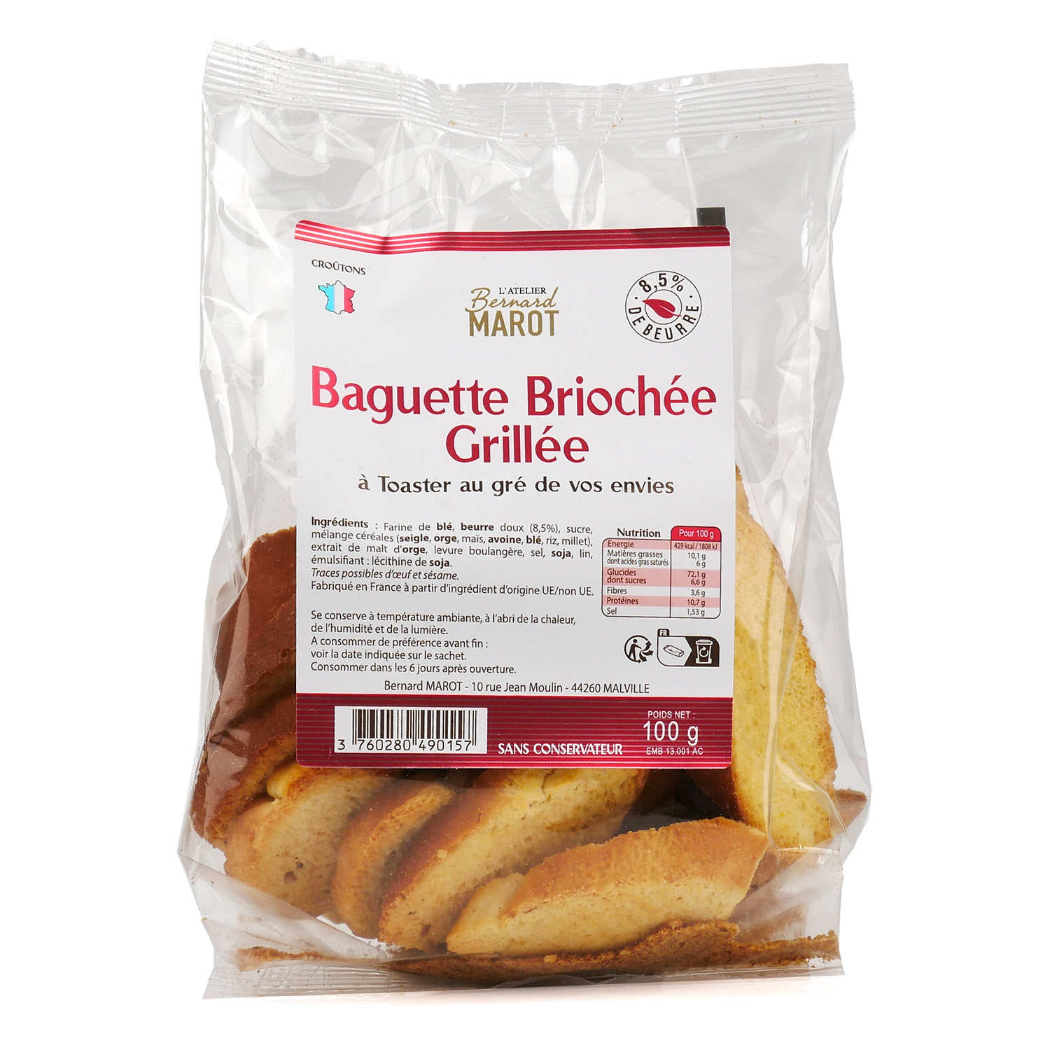 Mini baguettes briochées et grillées