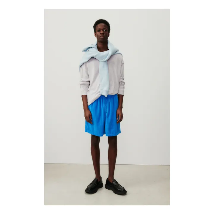 American Vintage Short Padow Velours | Bleu
