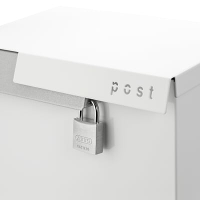 Briefkasten Cato, Verkehrsweiß / Weißaluminium
