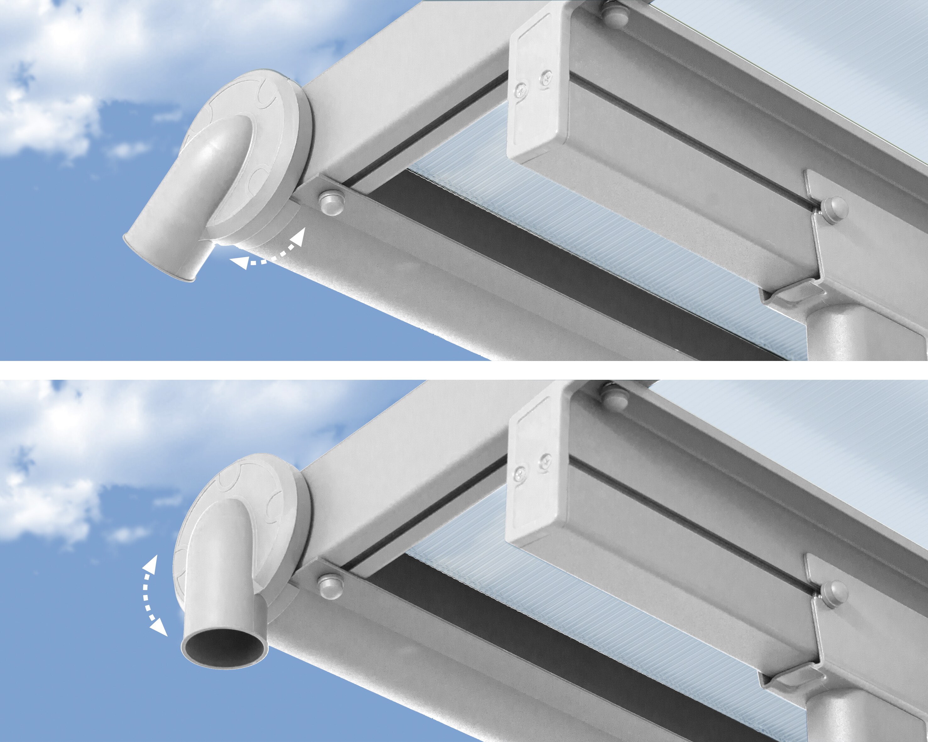 Palram - Canopia Olympia 3x7.3 Terrassenüberdachung weiß 739x295x305cm