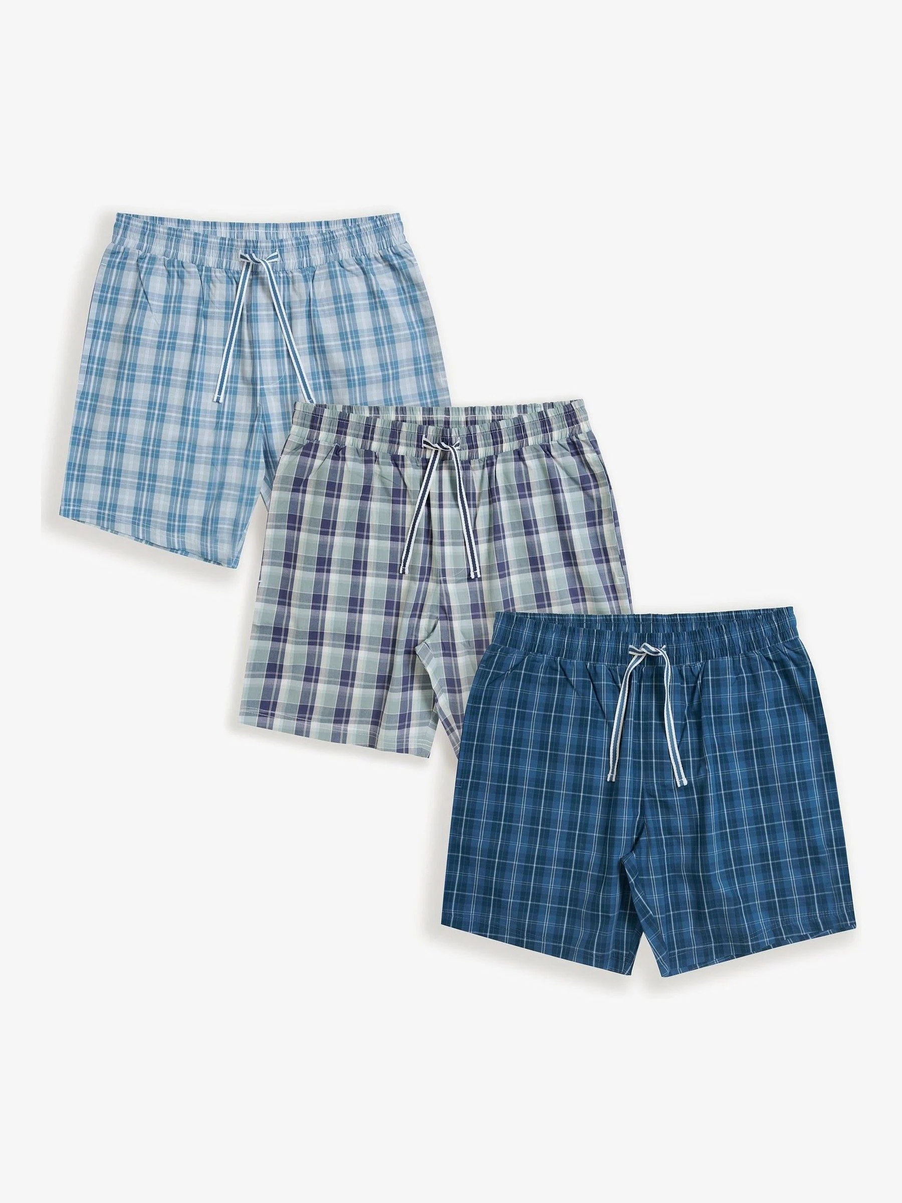 Threadbare Check 100% Cotton Lounge Shorts 3 Pack