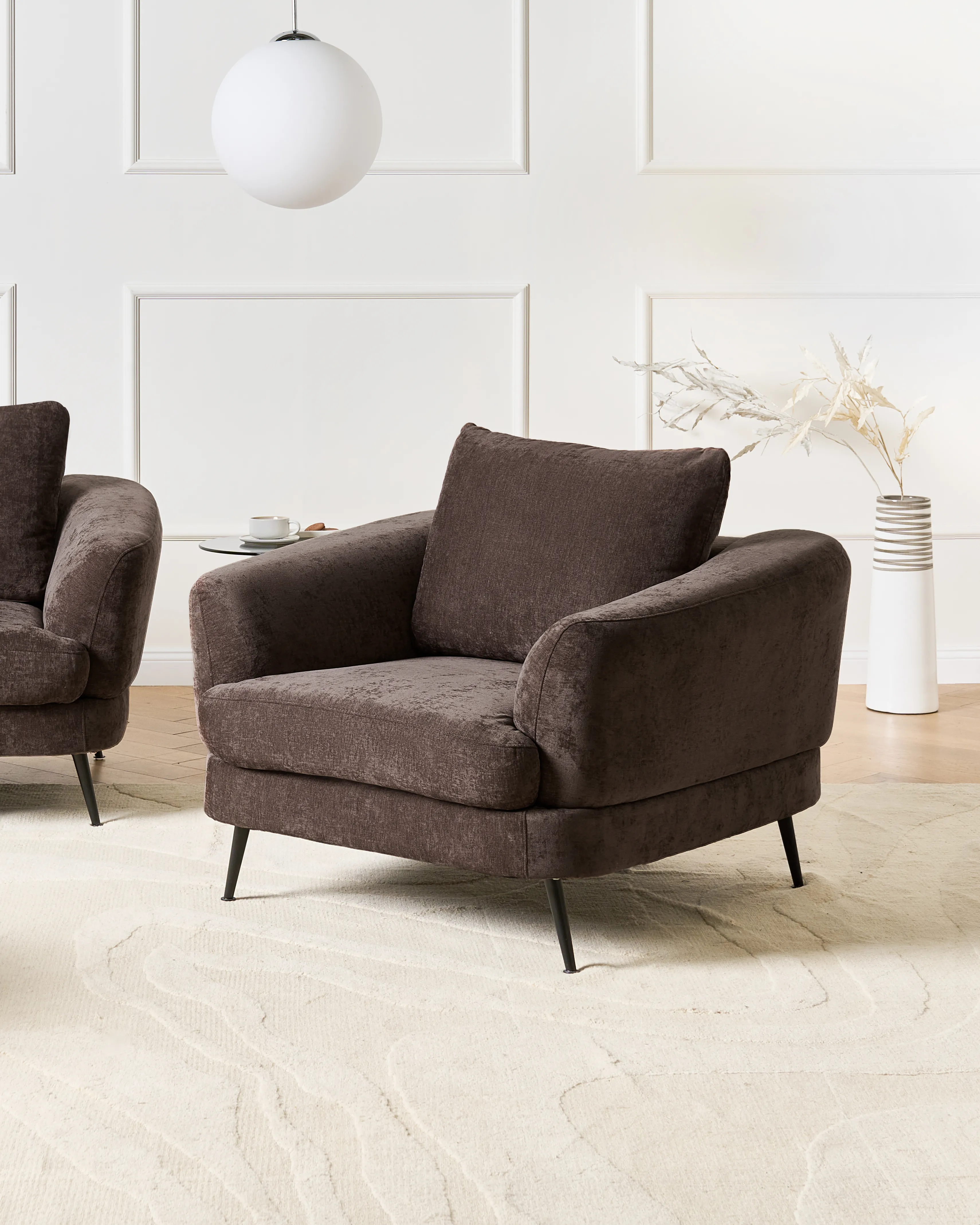 Fauteuil KJAER Chenille Donkerbruin