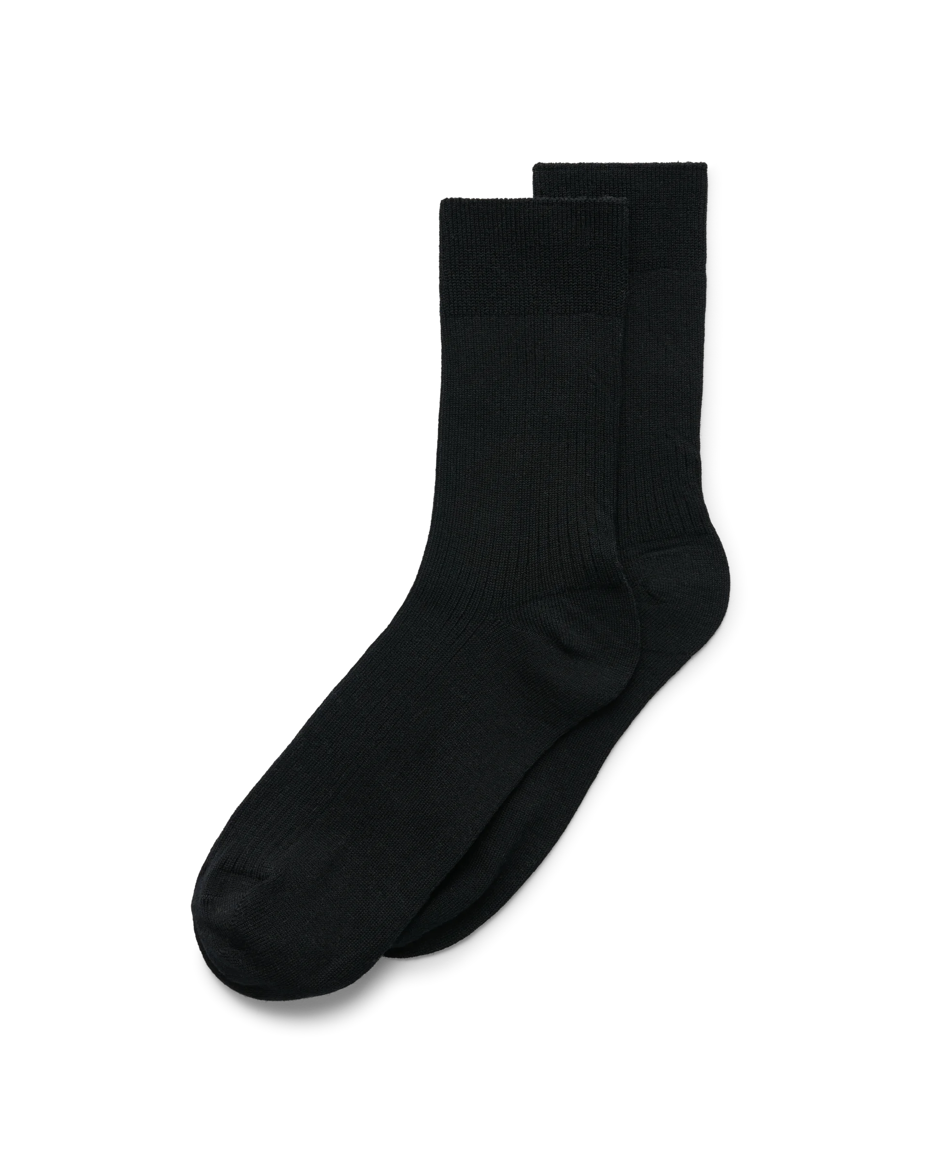 ECCO Vibe Ribbed Mid-Cut Damen Gerippte Socken Schwarz