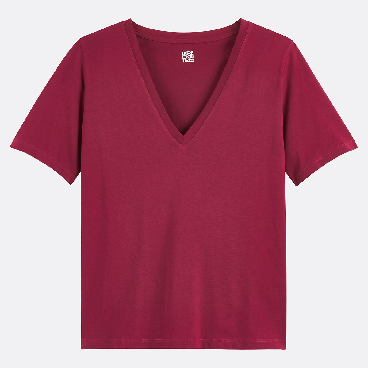 COLEÇÃO LA REDOUTE<br>Camiseta folgada com decote em V e mangas curtas