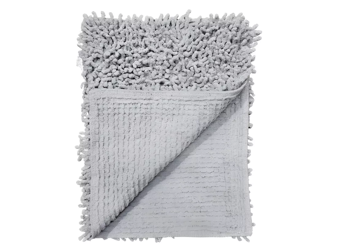 Lot 2 tapis de salle de bain 40 x 60 cm coton chenille gris - NAPOLEON
