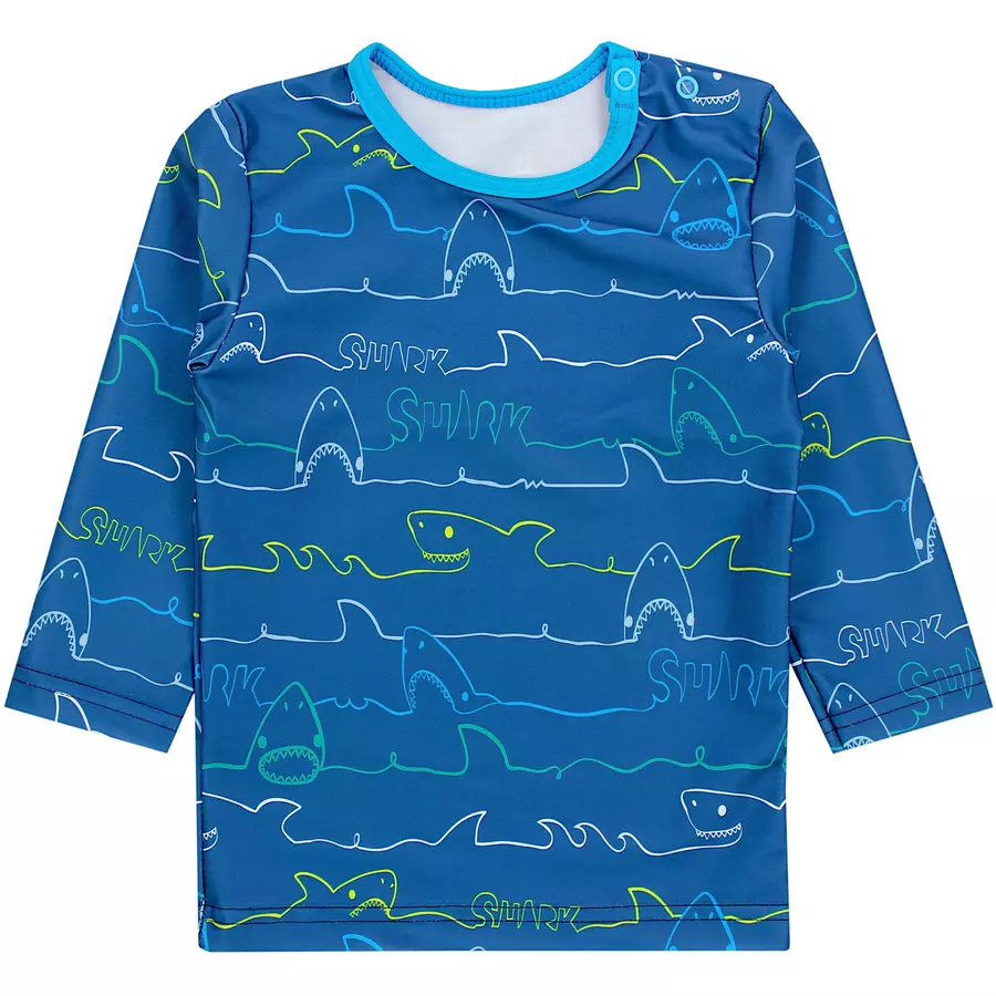 Aquarti Baby Jungen Bade-Set Zweiteiliger Badeanzug T-Shirt Hose denim