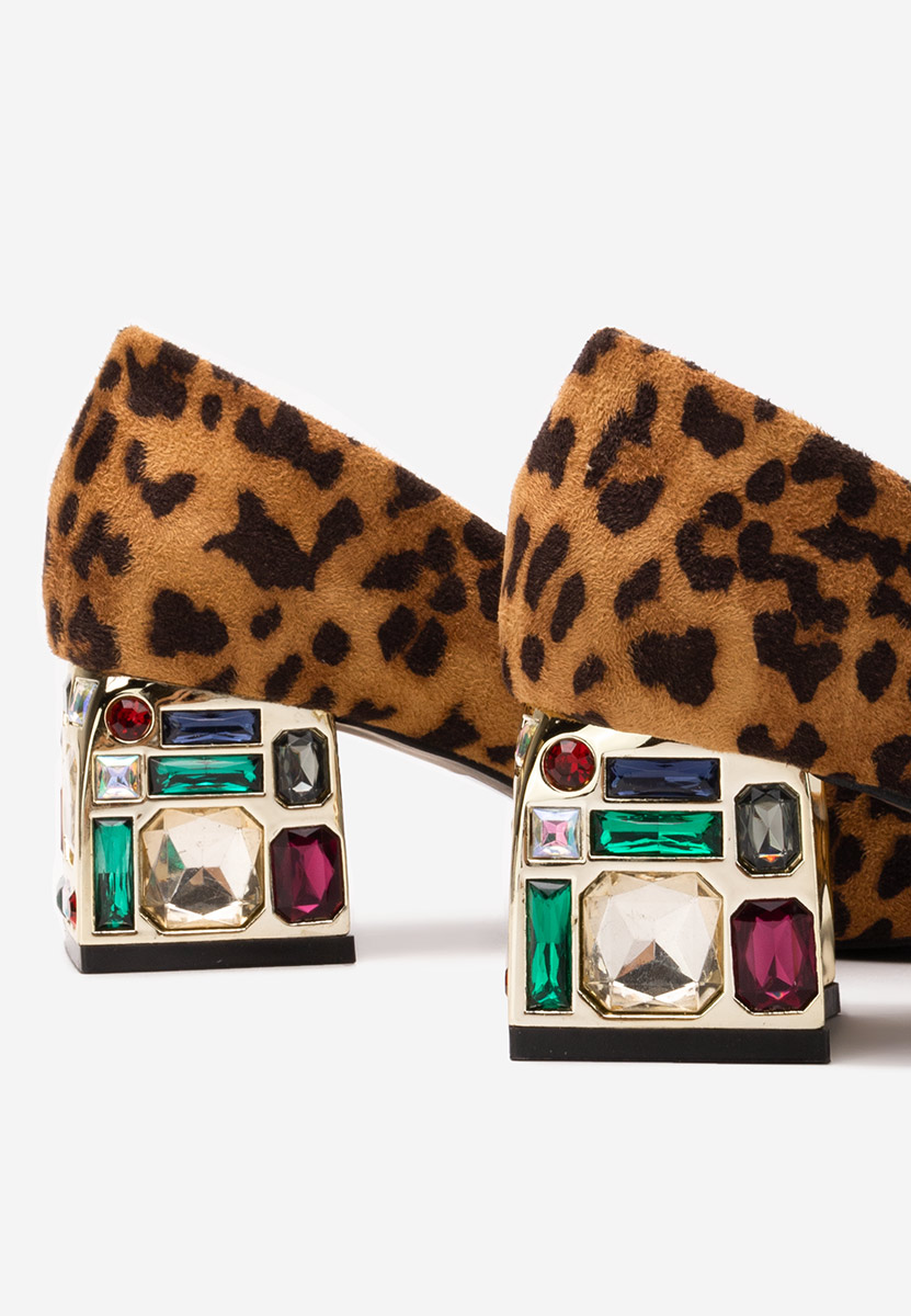 Chaussures à talon épais leopard Jenice