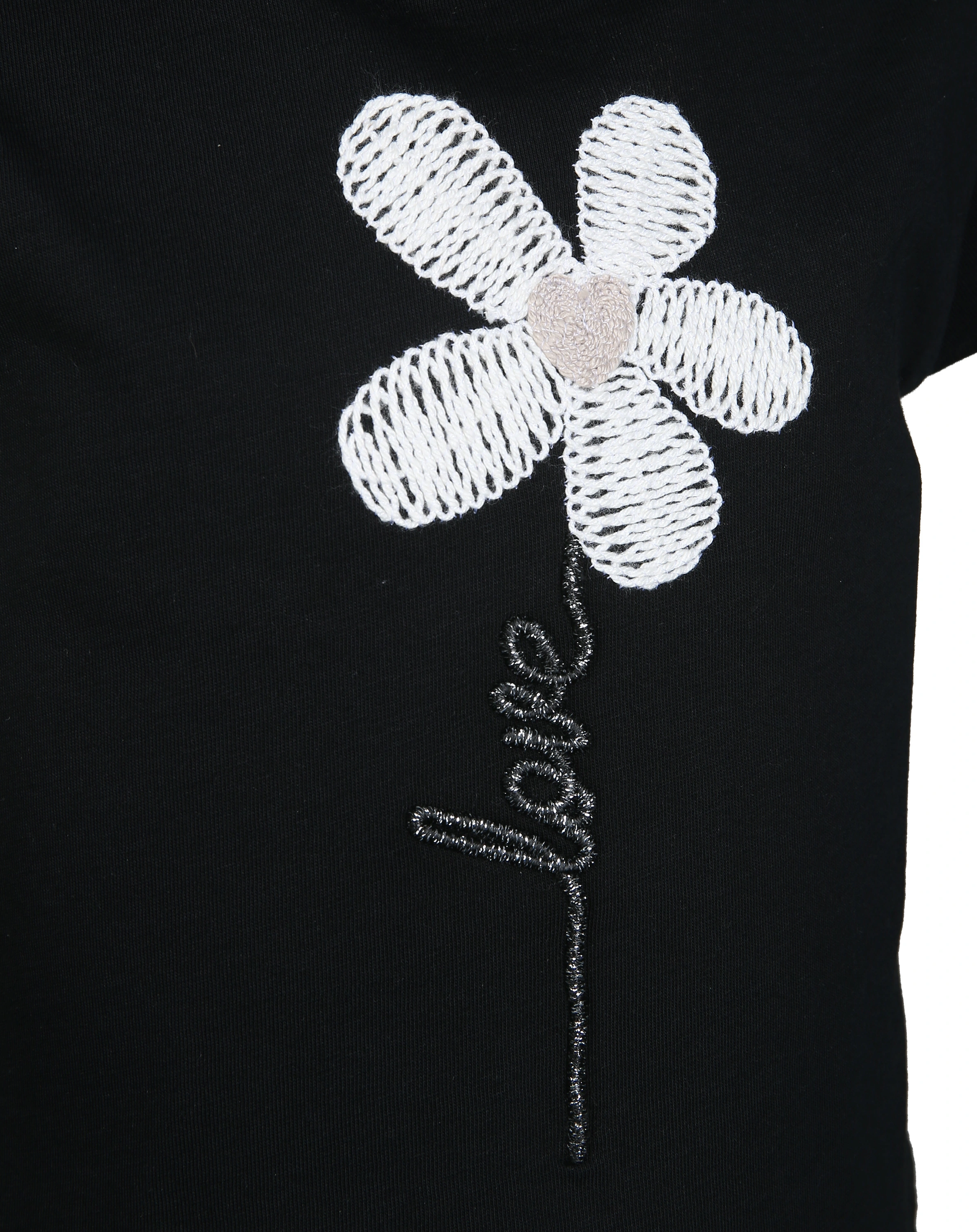 T-Shirt FLOWER LOVE in schwarz