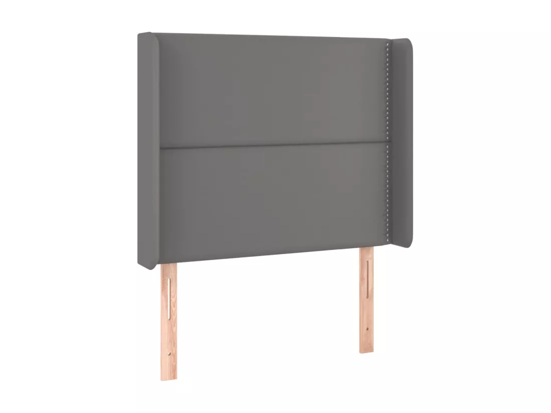 Sommier tapissier et matelas et LED Gris 90x190 cm Similicuir
