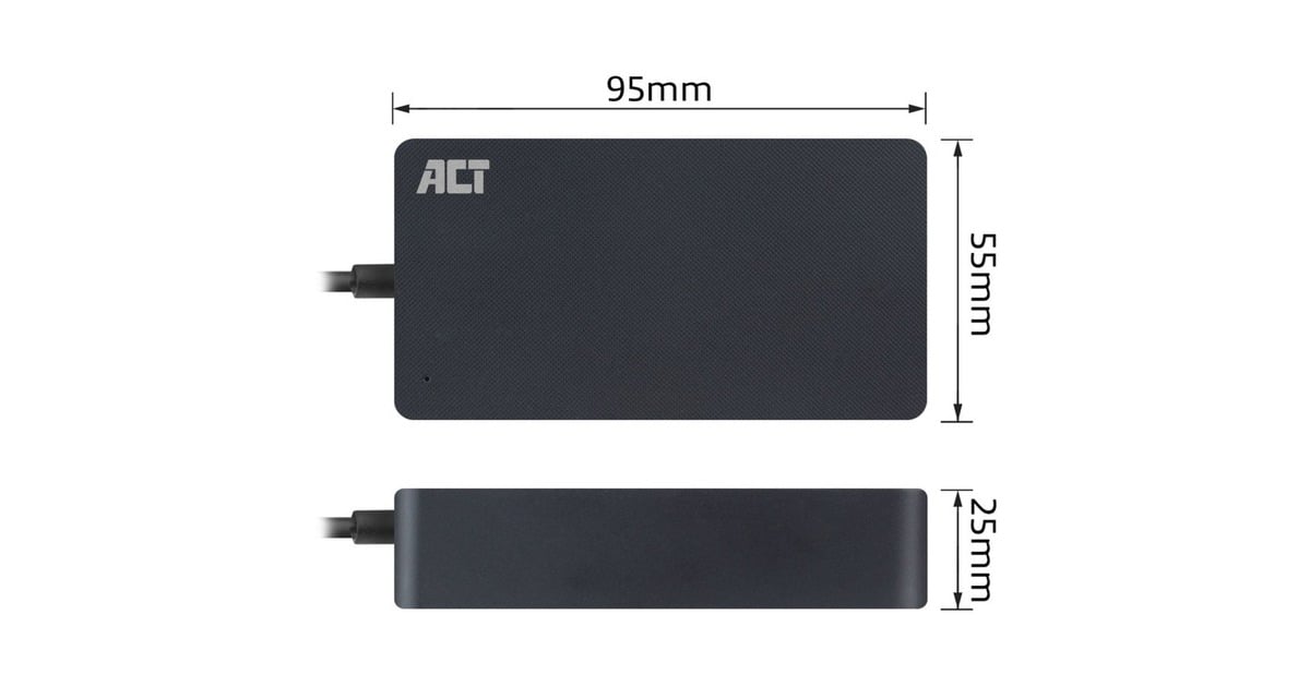 ACT ConnectivityUSB-C laptoplader met Power Delivery profielen 65W  (Zwart)