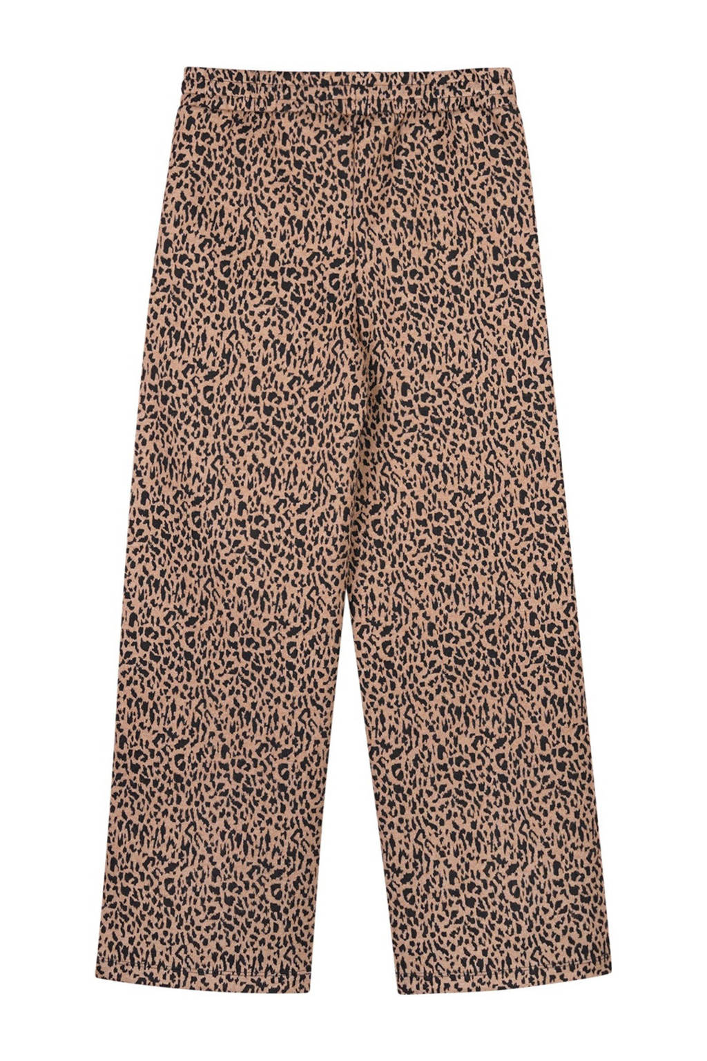 Moodstreet straight fit broek Belle met all over print lichtbruin/zwart