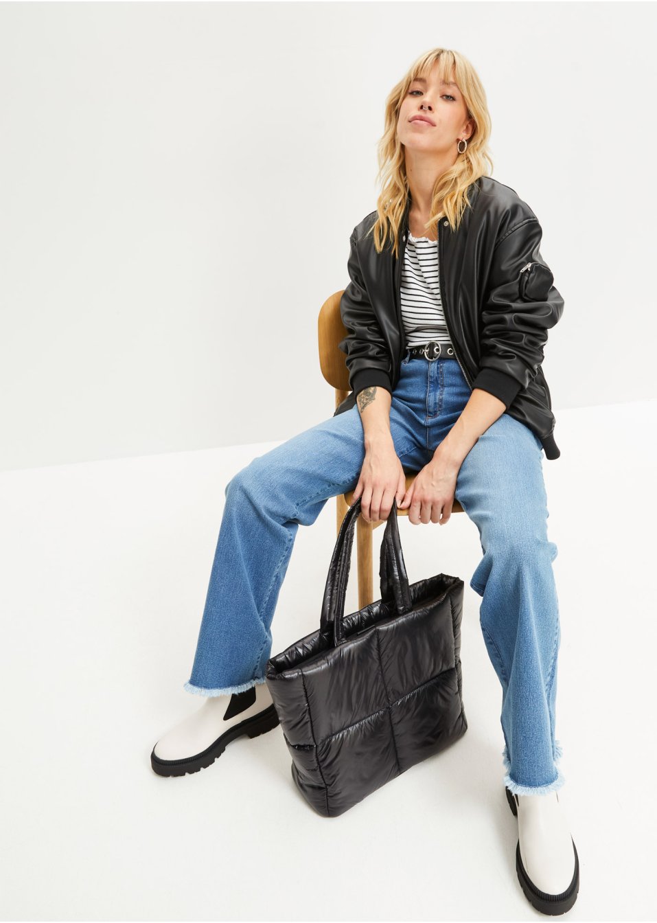 Veste biker PU oversize