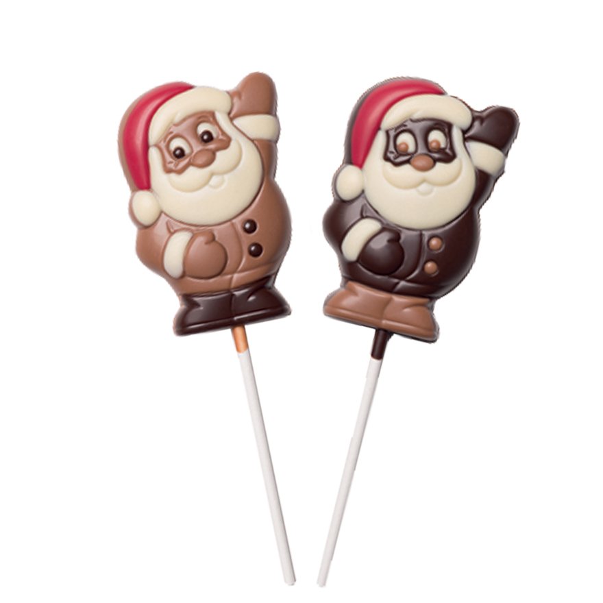 Sucette Père Noël chocolat au lait ou noir