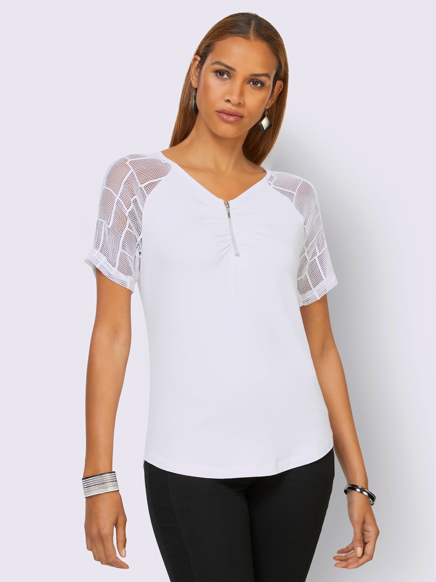 T-shirt en dentelle viscose