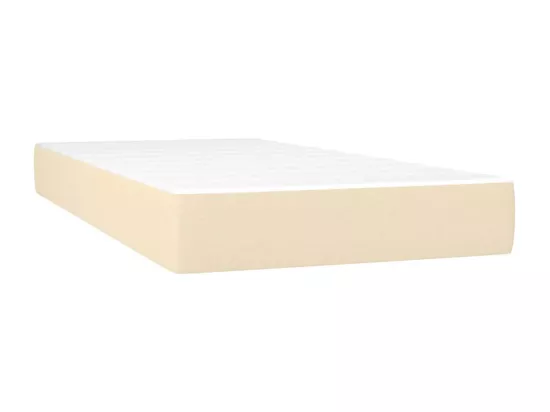 Sommier tapissier avec matelas et LED Crème 90x190 cm Tissu