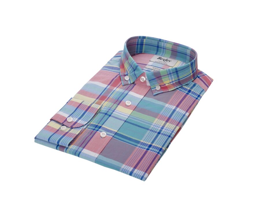 Chemise à carreaux homme verte et bleue - MALVYN