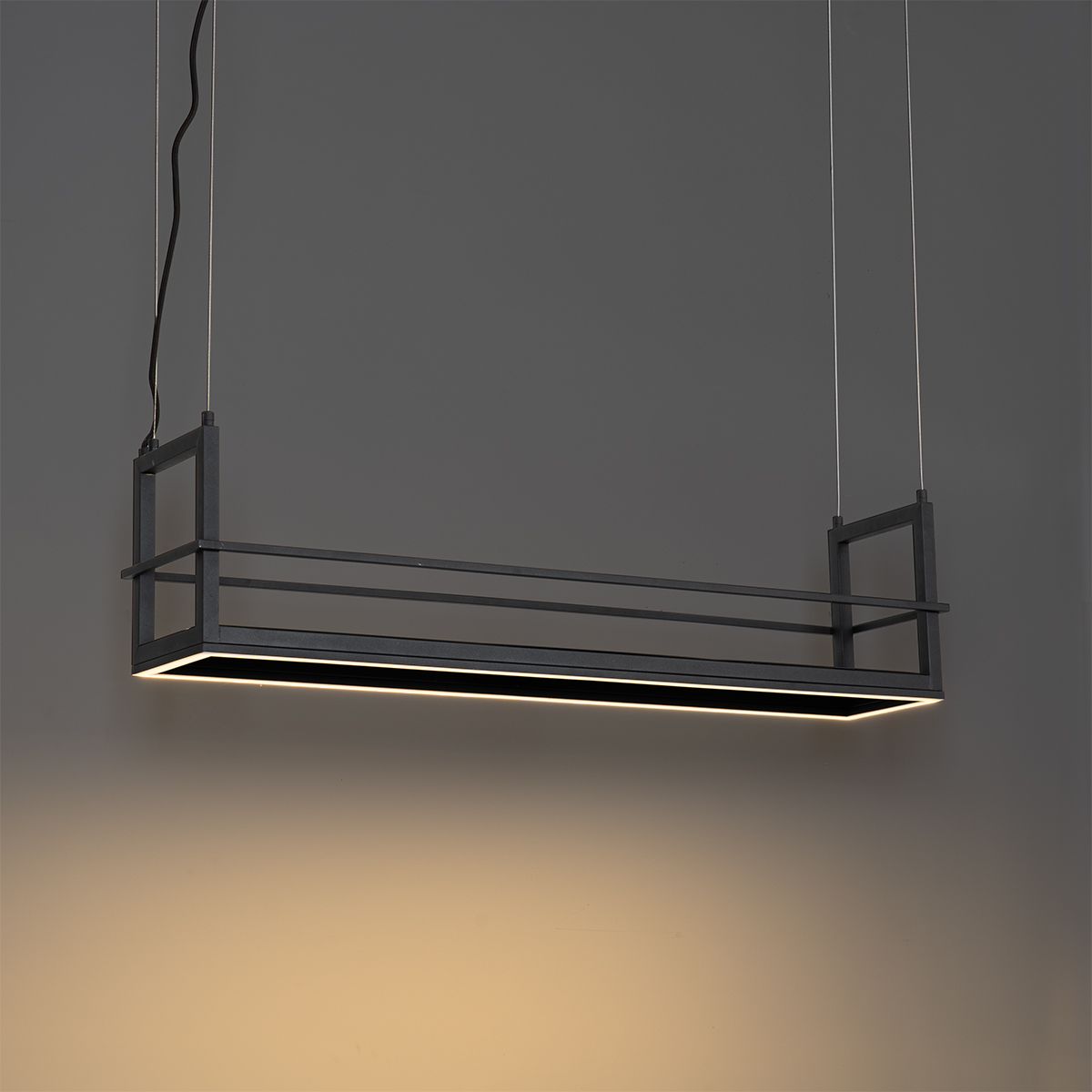Hanglamp zwart met rek incl. LED 3-staps dimbaar - Cage Rack