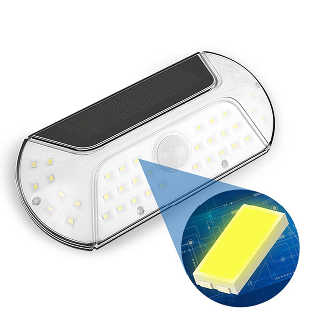 40 LED's Solar Outdoor Lampe Wandleuchte mit Bewegungsmelder Spritzwasserfest (IP44) - Weiss