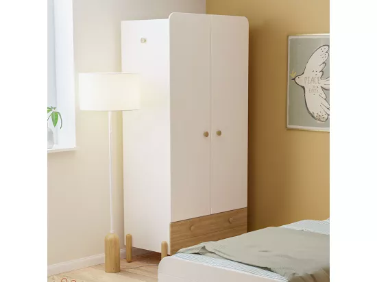 Armoire 2 portes 1 tiroir Edaj blanc