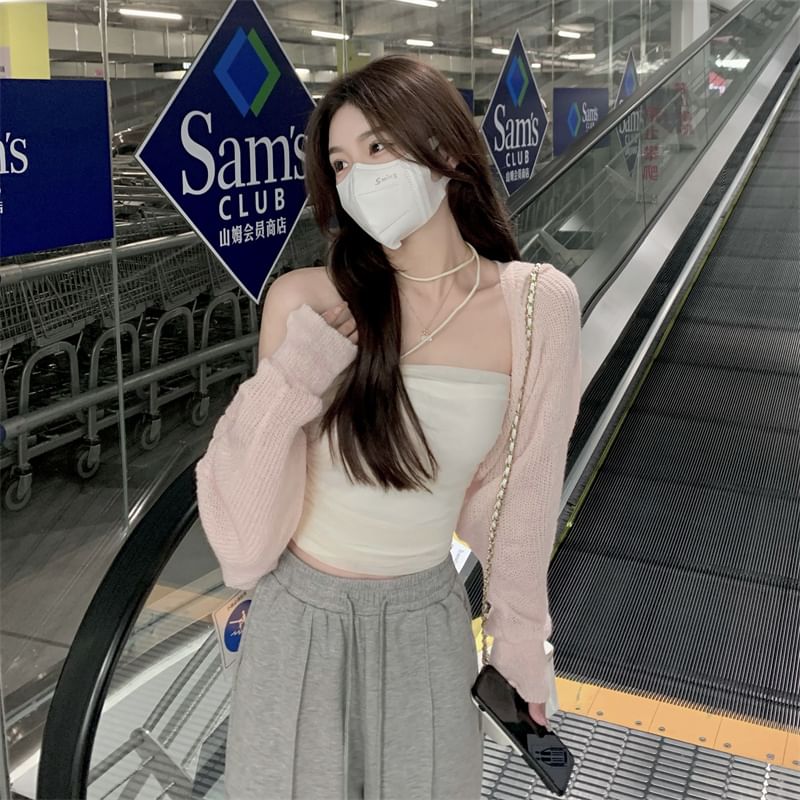 Shinsei - Effen Tube Top / Cardigan