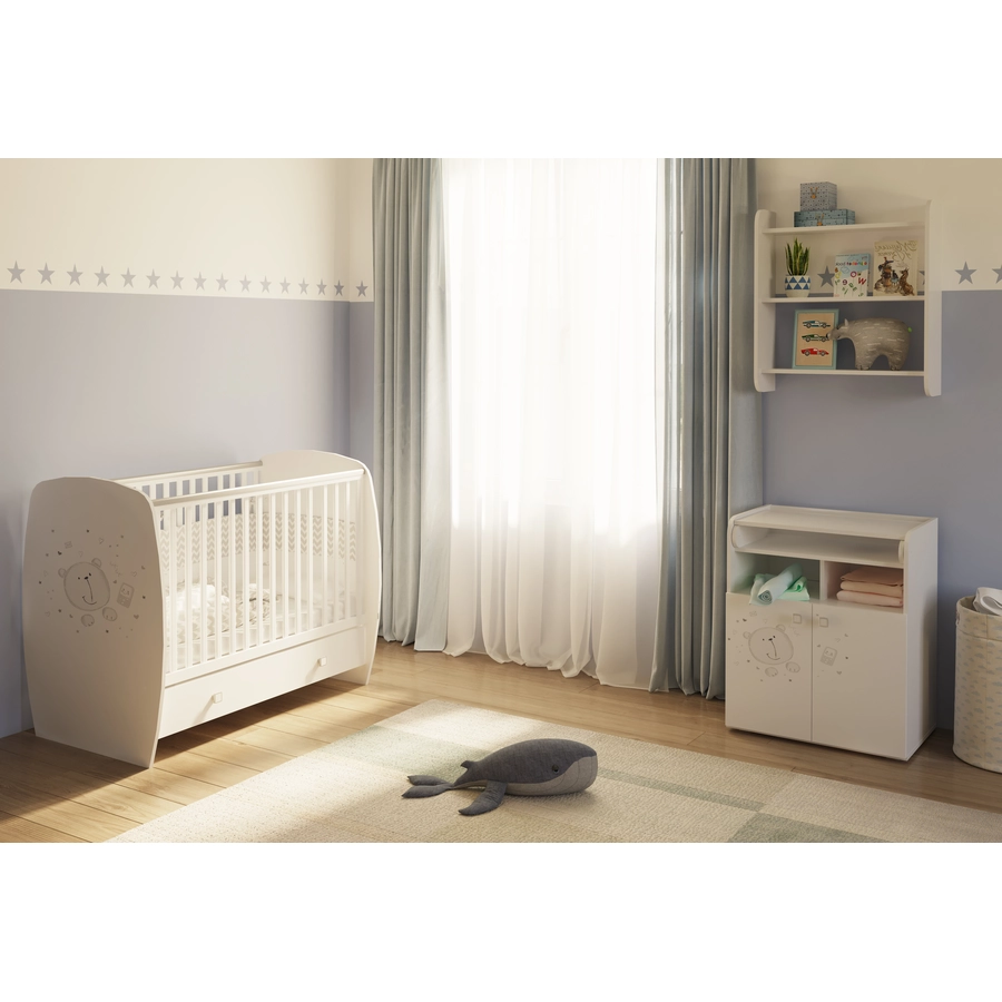 Polini Kids Babybett French 710 Teddy weiß
