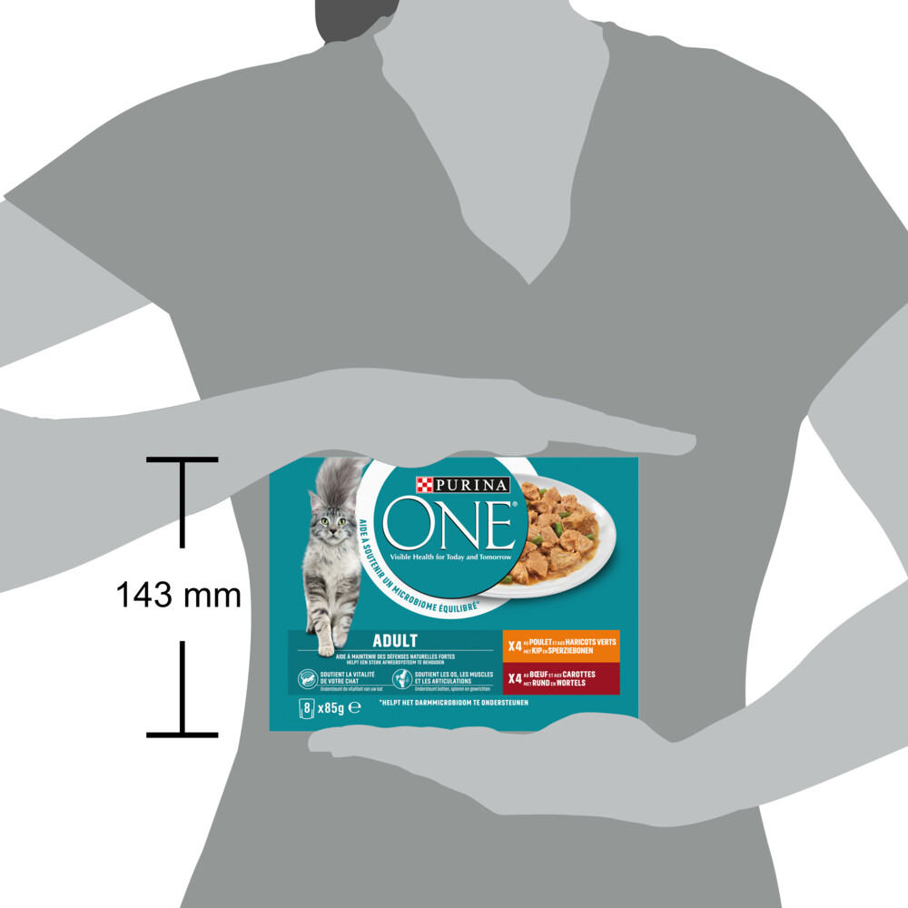 Purina ONE Fijne Malse Reepjes in Saus Kip - Rund8 x 85 gr