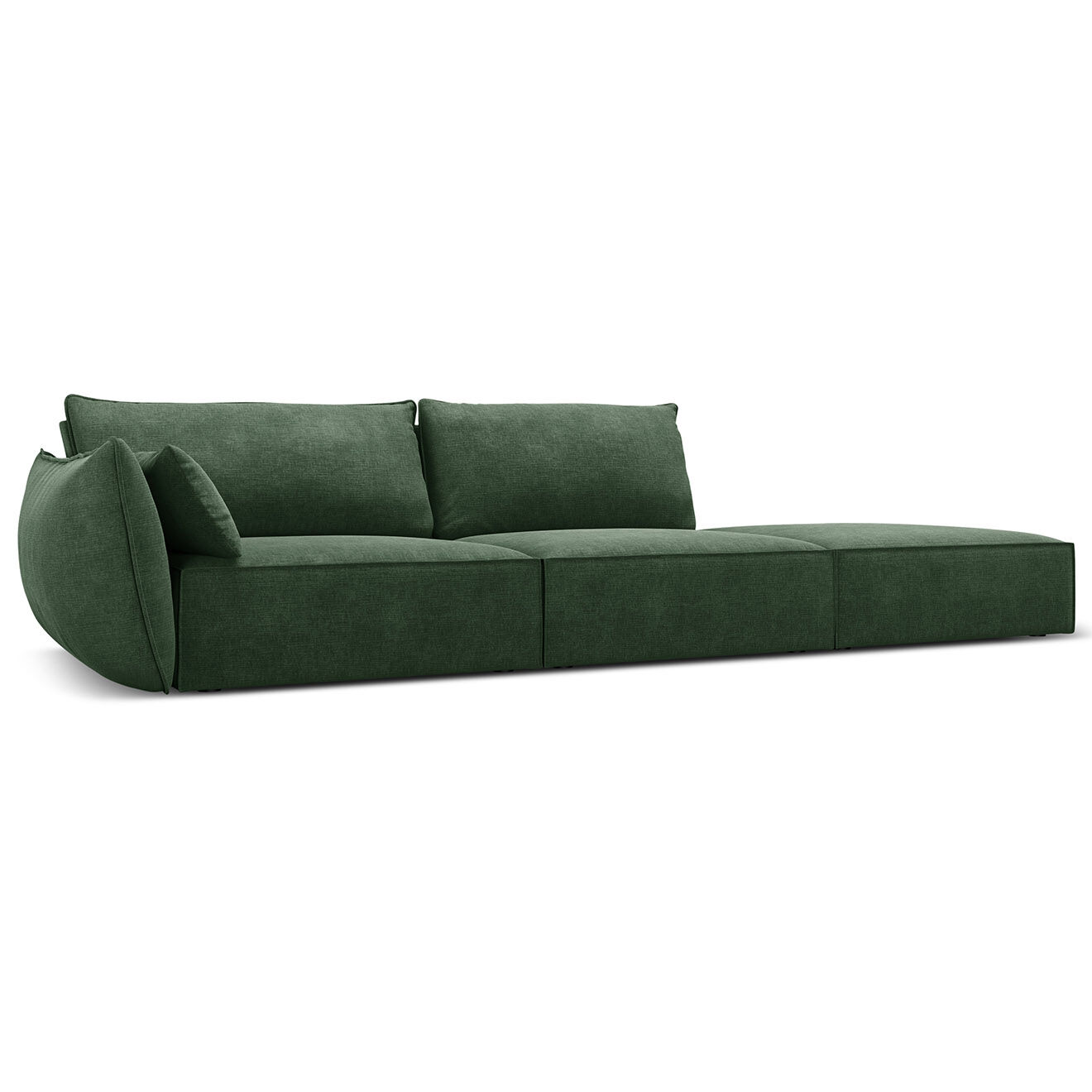 Mazzini Sofas Canapé gauche Vanda 4 Places vert bouteille - 286x100x85 cm