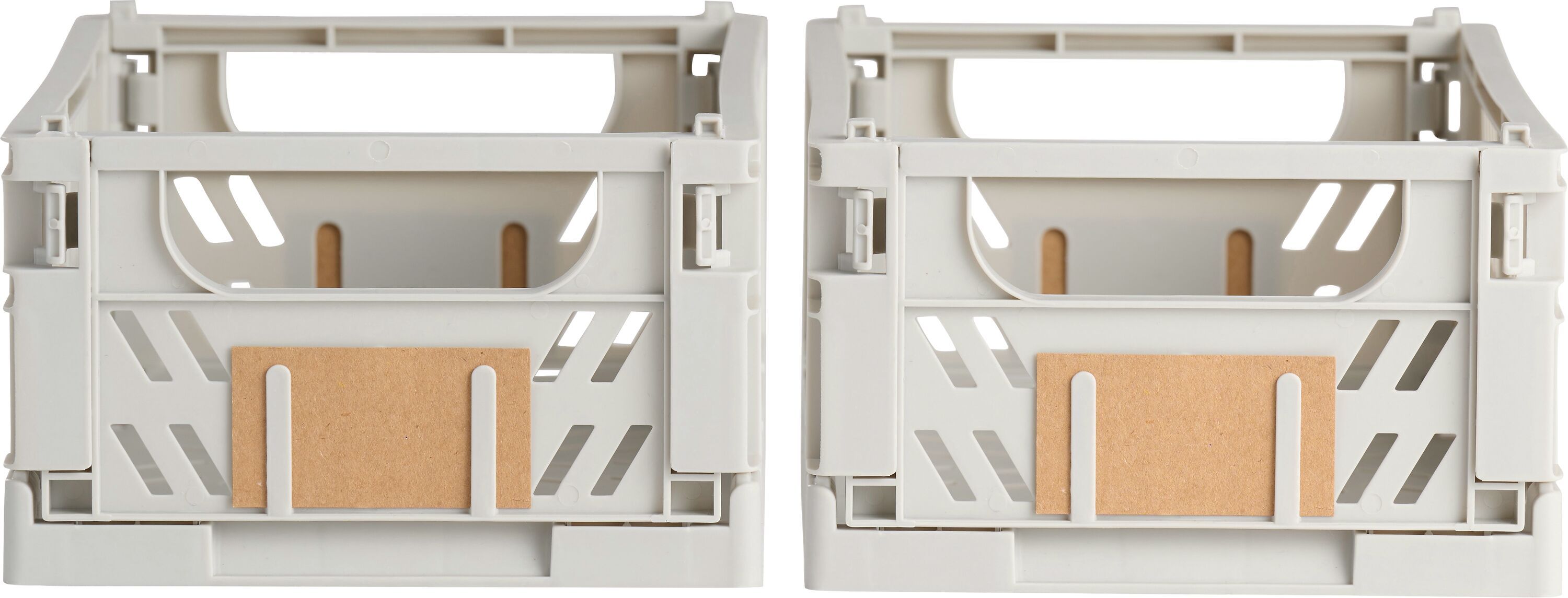 FELIX Klappbox hellgrau 2er Pack 17x12.5 - Hellgrau / B: 17.0 cm x T: 12.5 cm x H: 7.0 cm