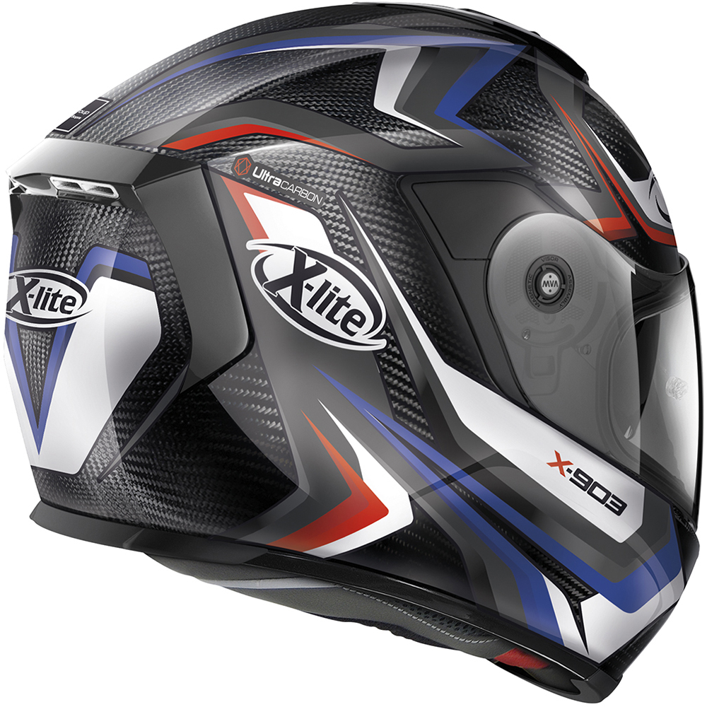 X-lite - Casque X-903 Ultra Carbon Warmflash N-Com Noir / Blanc / Rouge / Bleu