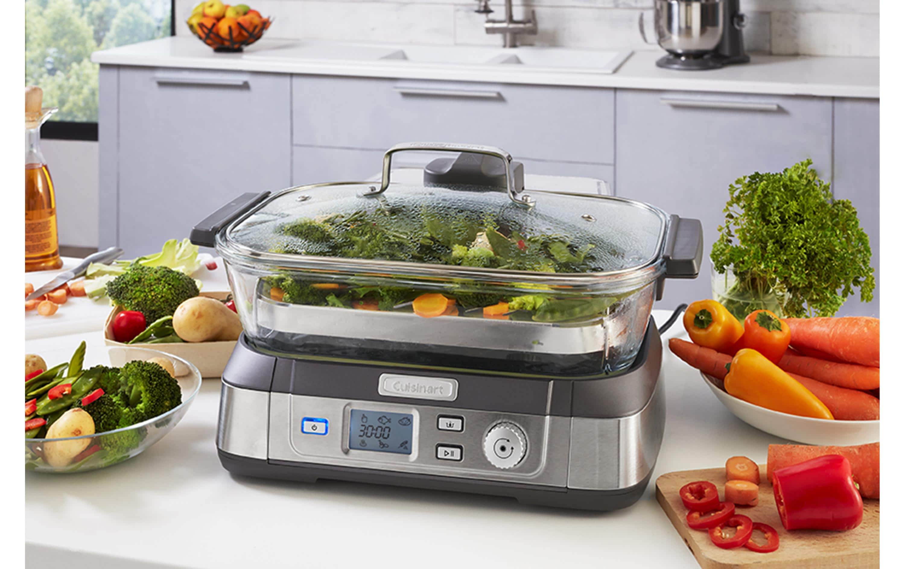 Dampfgarer Digital Steam Cooker<br>Dampfgarer mit Kochtopf und Deckel aus widerstandsfähigem Glas
