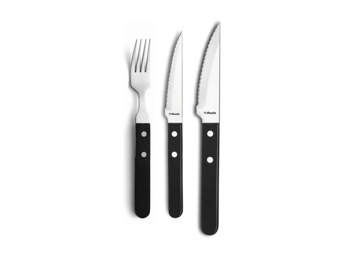 Steak Pizza Jumbo Noir - Set 6 couteaux steaks